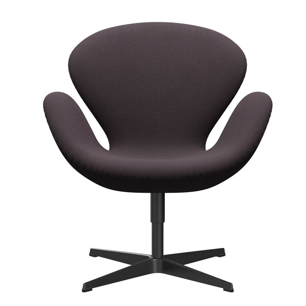 Fritz Hansen Swan -stol, svart lackerad/stålcuttrio Brown Brown