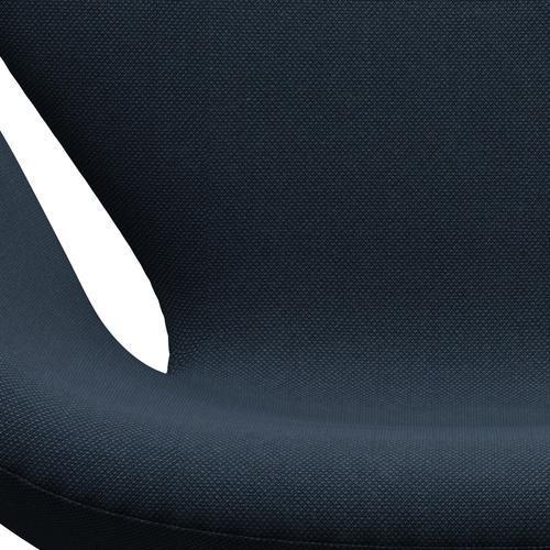 Fritz Hansen Swan -stol, svart lackerad/steelcut trio mörk dammig blå