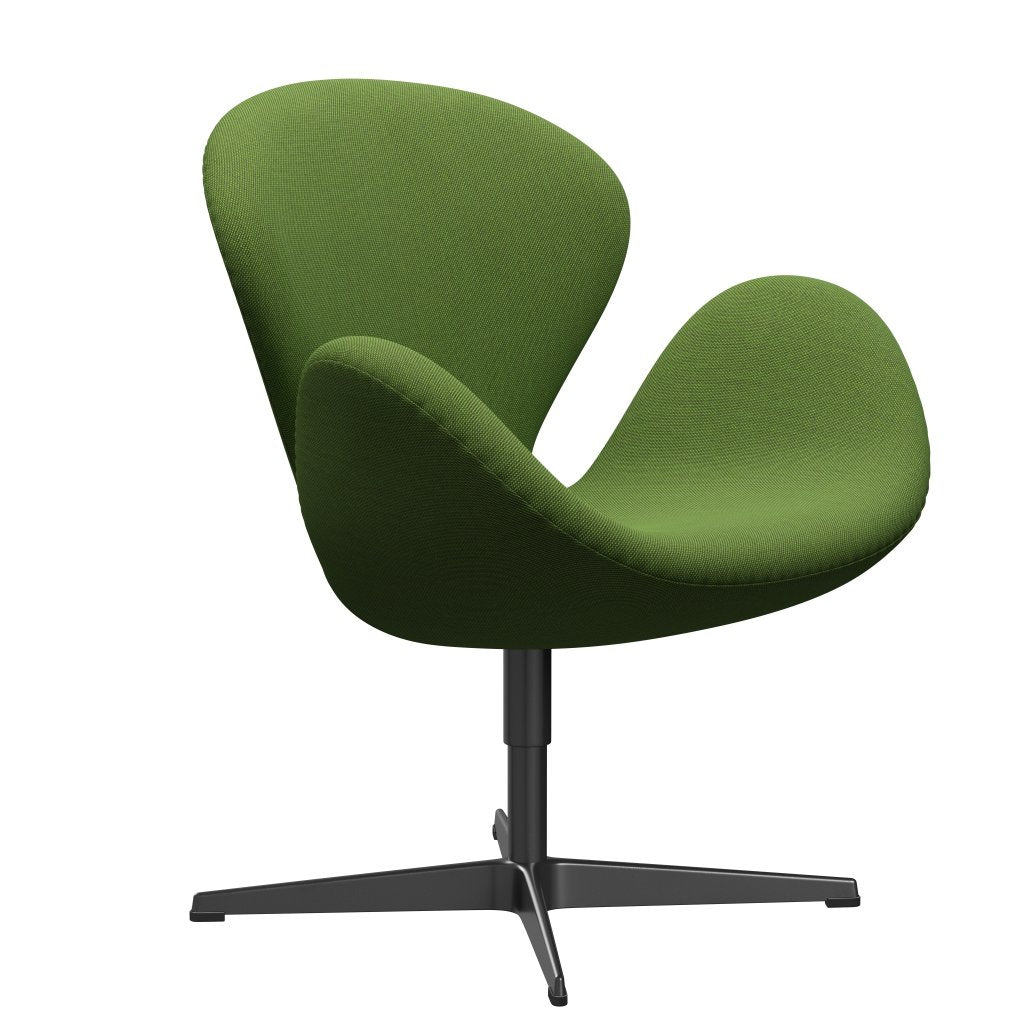 Fritz Hansen Swan -stol, svart lackerad/steelcut trio gräsgrön