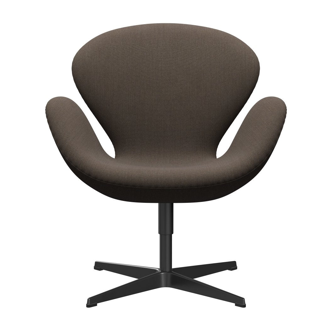 Fritz Hansen Swan -stol, svart lackerad/steelcut trio grå/brun