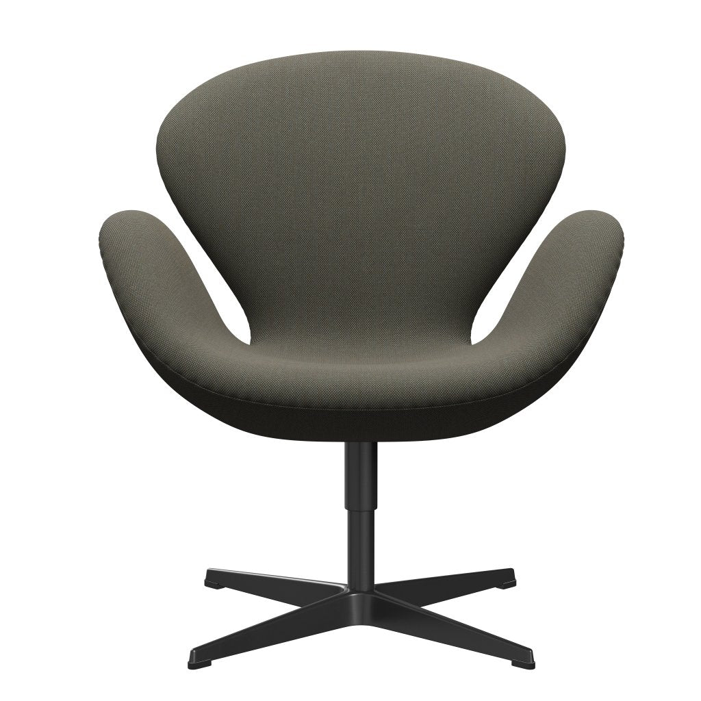 Fritz Hansen Swan -stol, svart lackerad/stålcuttrio grå/grön