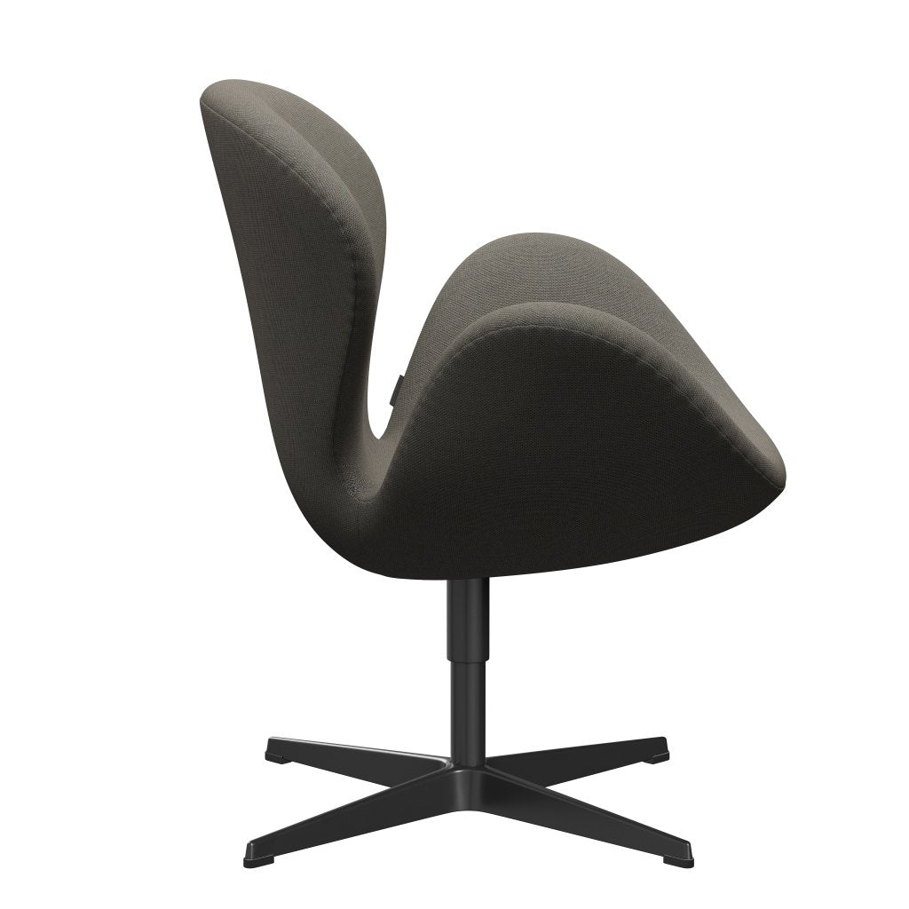 Fritz Hansen Swan -stol, svart lackerad/steelcut trio ljusgrå