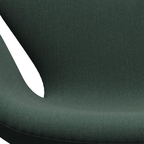 Fritz Hansen Swan Chair, Black Lackered/Steelcut Trio Dusty Green (966)