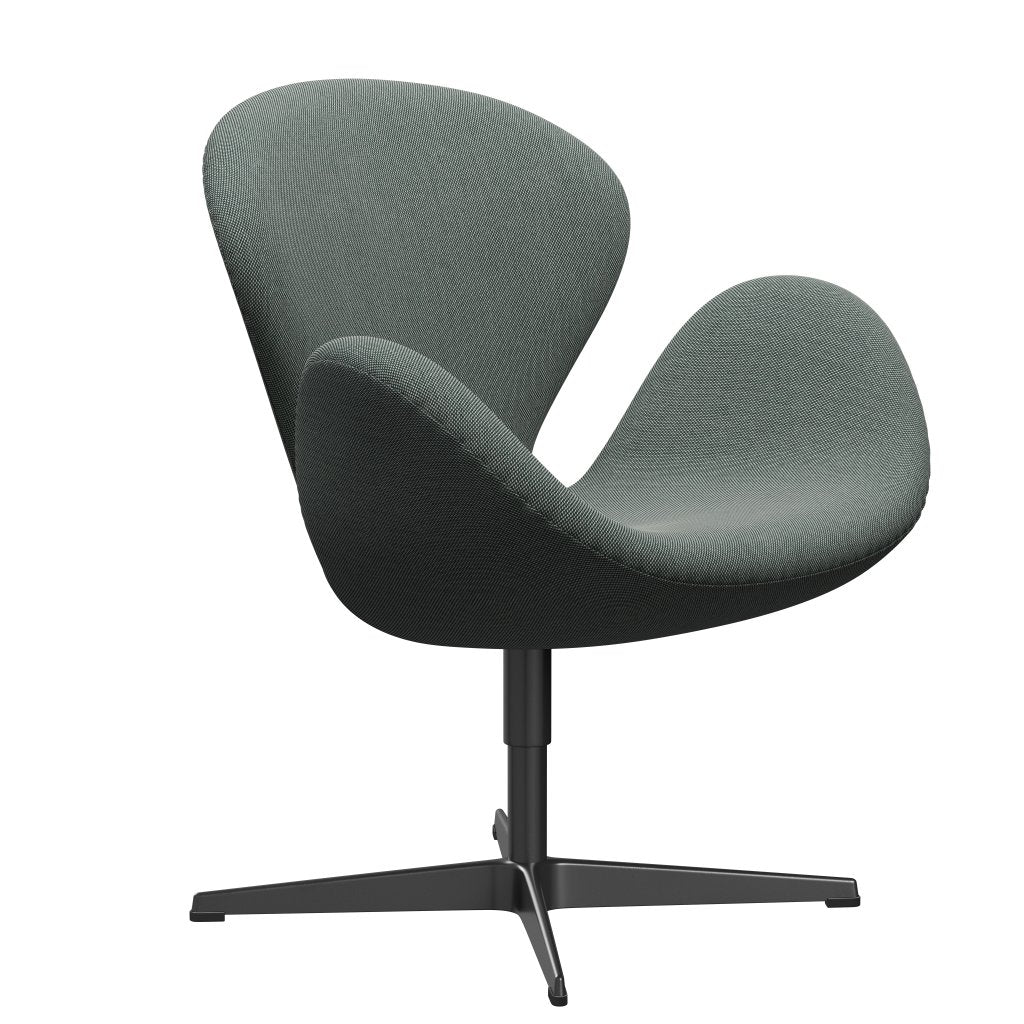 Fritz Hansen Swan -stol, svart lackerad/stålcut trio whire/mörkgrön