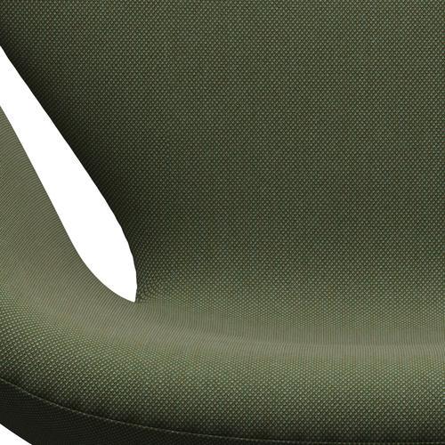 Fritz Hansen Swan Chair, Black Lackered/Steelcut Trio Dusted Green (946)
