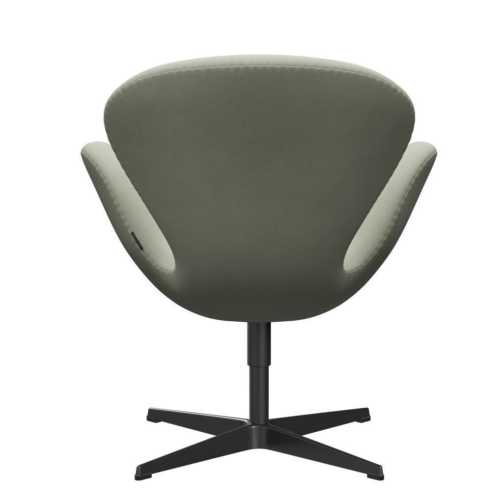 Fritz Hansen Swan -stol, svart lackerad/stålcut ljus/mild turkos