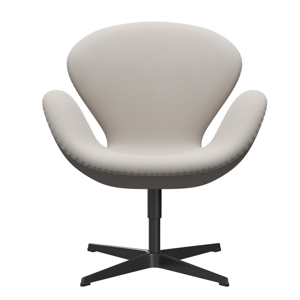 Fritz Hansen Swan -stol, svart lackerad/stålcut off vit