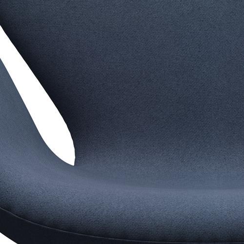 Fritz Hansen Svanstol, svart lackerad/tonus grå blå