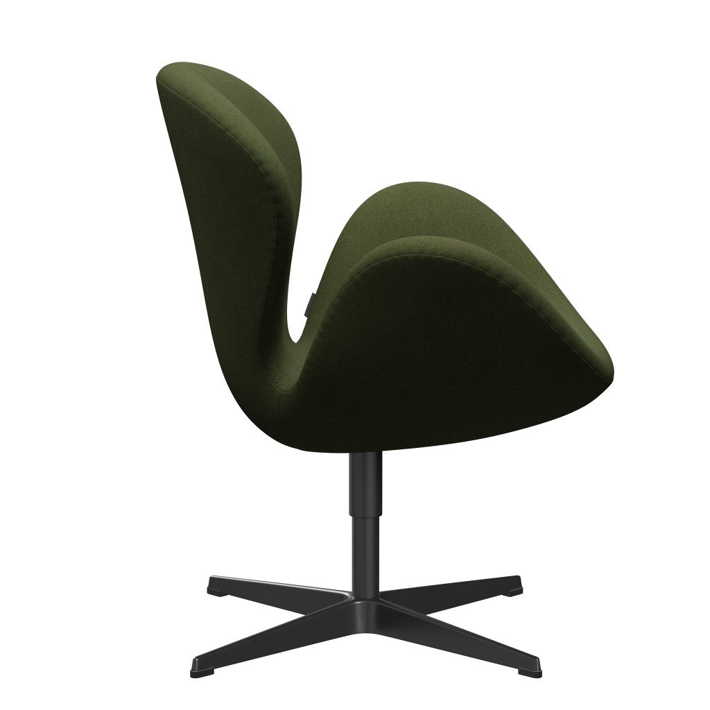 Fritz Hansen Swan -stol, svart lackerad/tonus millitär grön divina