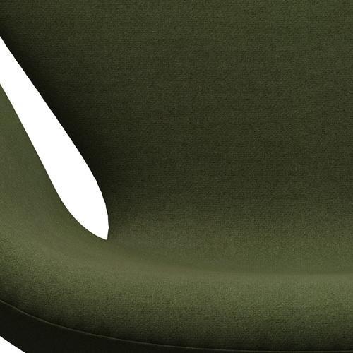 Fritz Hansen Swan -stol, svart lackerad/tonus millitär grön divina