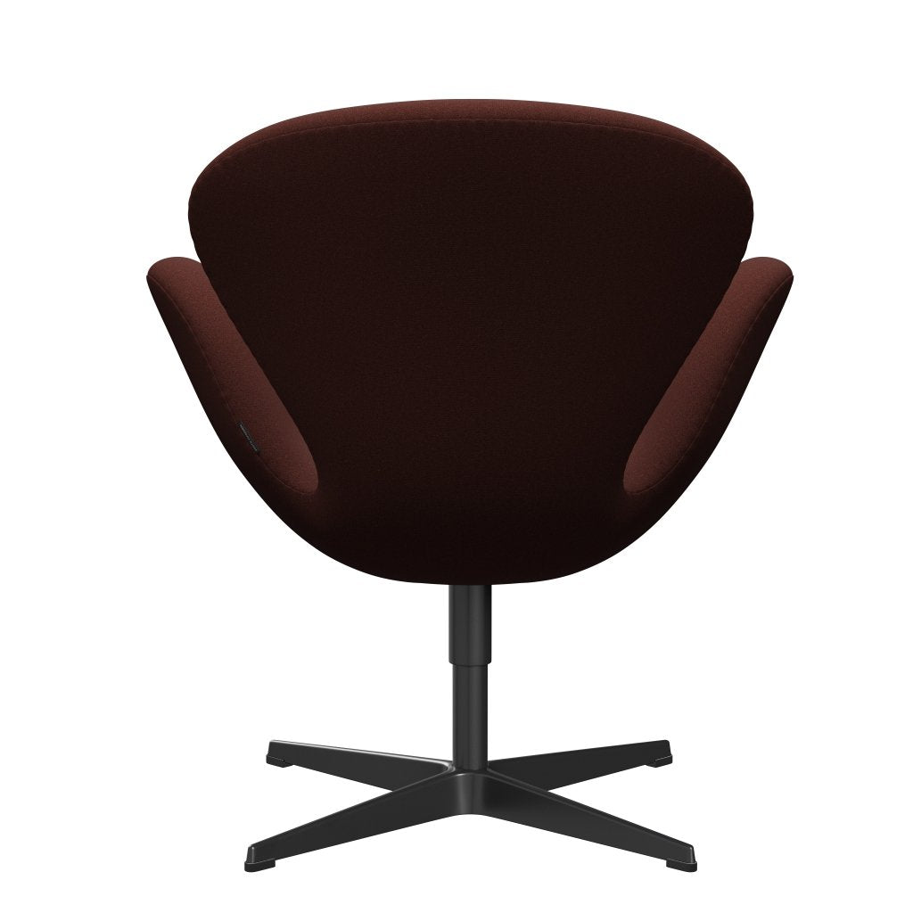 Fritz Hansen Swan Chair, Black Lacquered/Tonus Hot Brown (374)