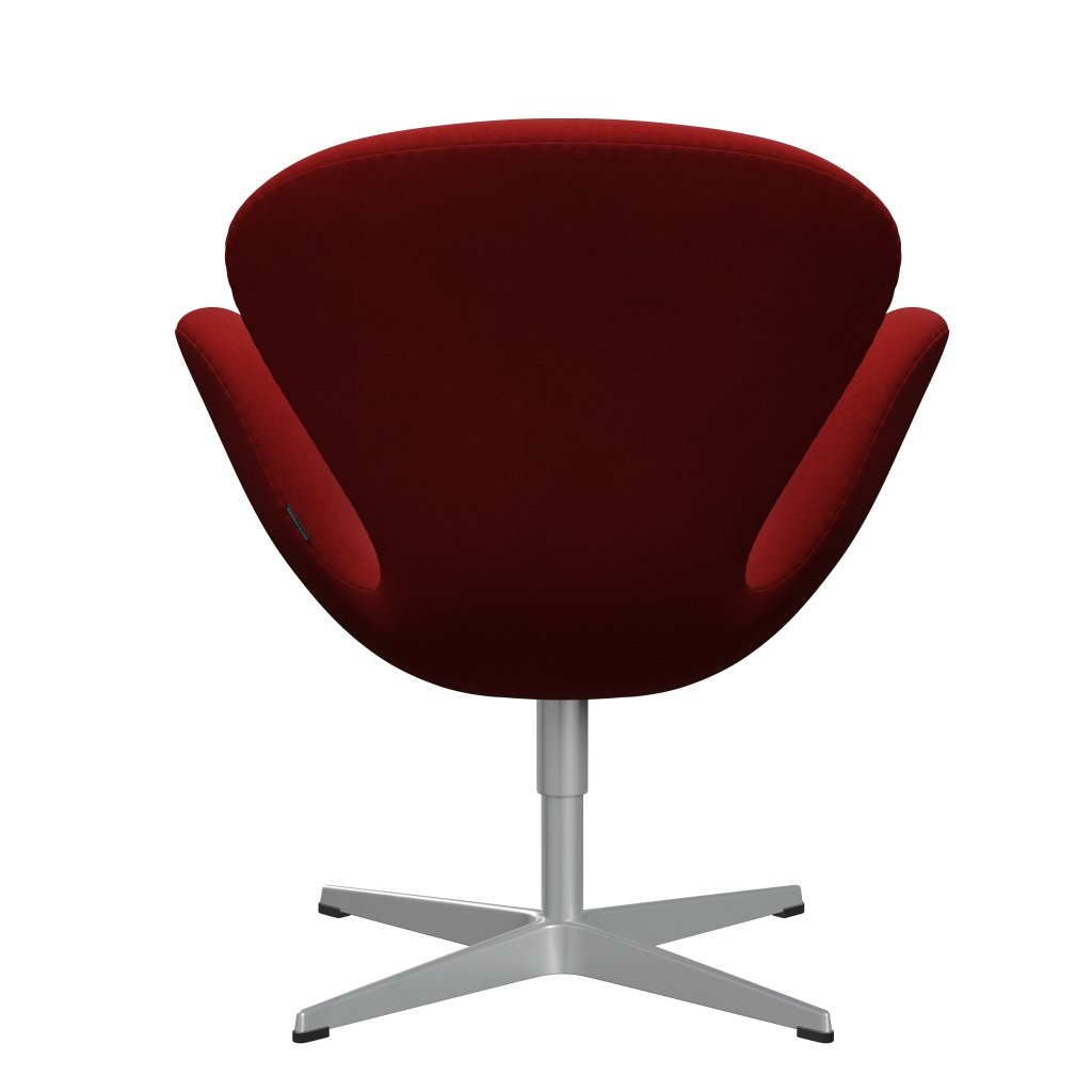 Fritz Hansen Swan Chair, Silver Grey/Divina Bordeaux Red