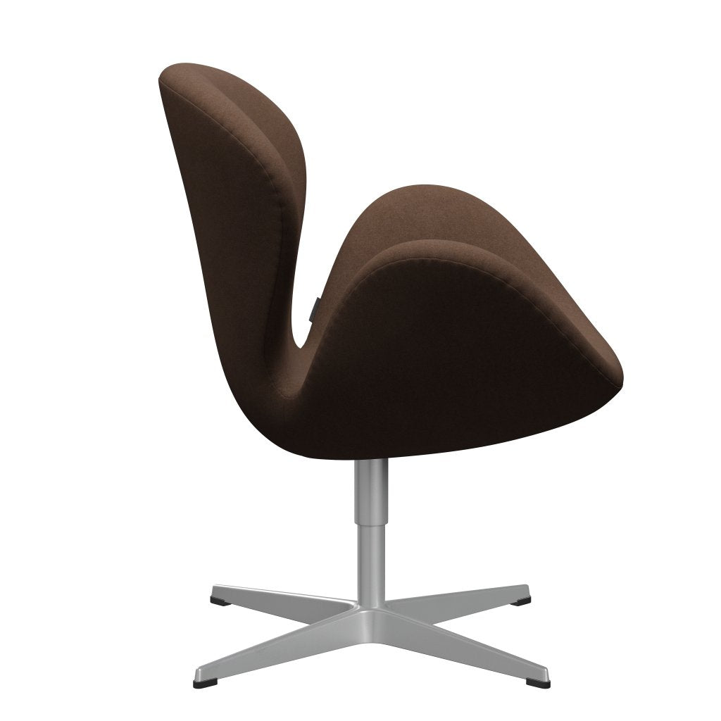 Fritz Hansen Swan Chair, Silver Grey/Divina Dark Brown (356)