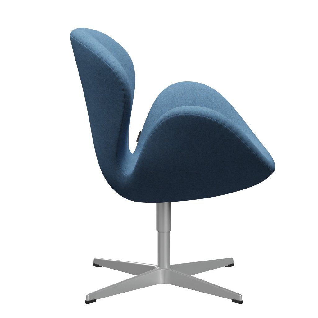 Fritz Hansen Swan Chair, Silver Grey/Divina Melange Light Blue