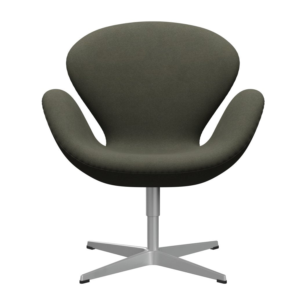 Fritz Hansen Swan Chair, Silver Grey/Divina Millitar Green Divina