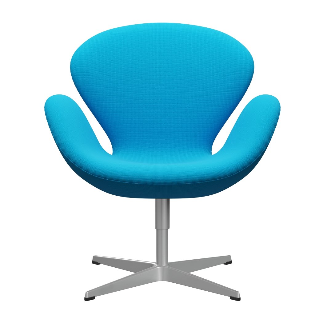 Fritz Hansen Swan Chair, Silver Grey/Fame Hot Turquoise