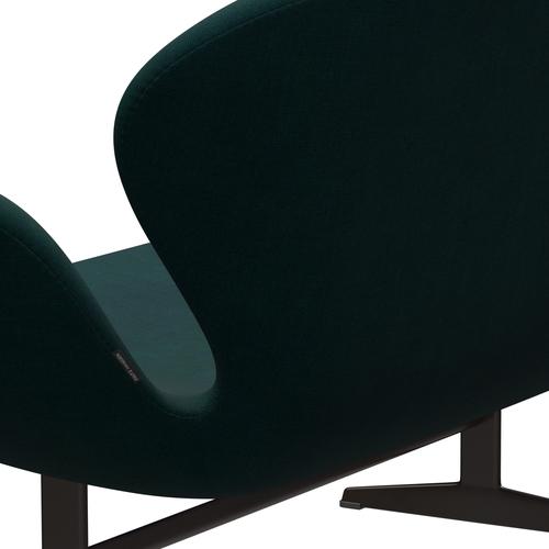 Fritz Hansen Svan soffa 2-personers, brun brons/duk mörkblå/grön