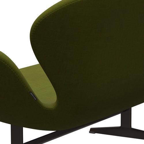Fritz Hansen Svan soffa 2-personers, brun brons/duk lätt gräsgrön
