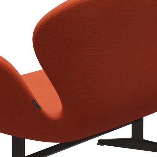 Fritz Hansen Svan soffa 2-personers, brun brons/duk dammig orange