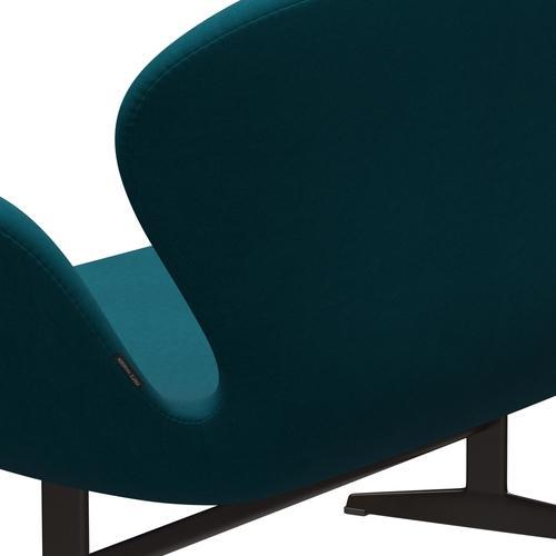 Fritz Hansen Svan soffa 2-personers, brun brons/komfort grön/blå