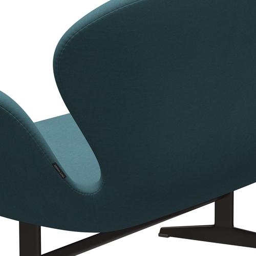 Fritz Hansen Svan soffa 2-personers, brun brons/komfort ljus grå/blå