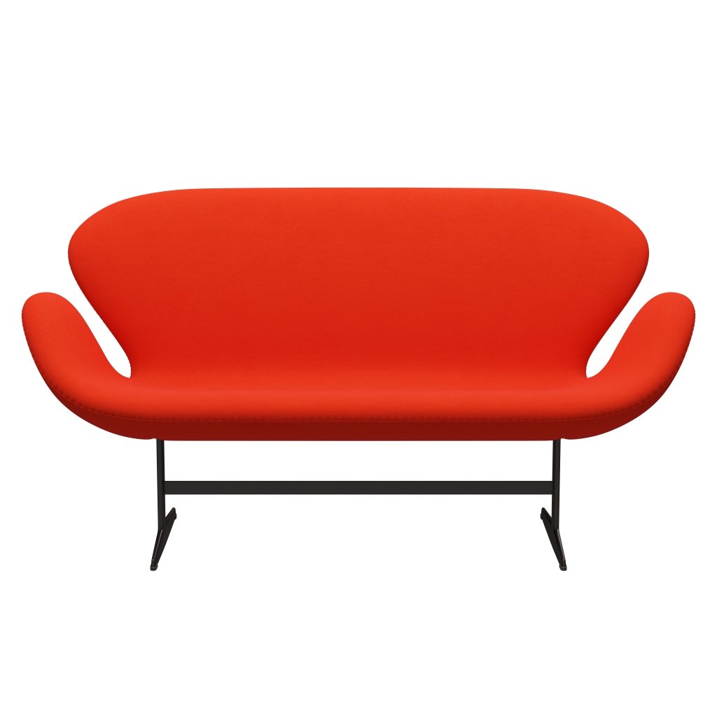 Fritz Hansen Svan soffa 2-personers, brun brons/komfort orange/röd