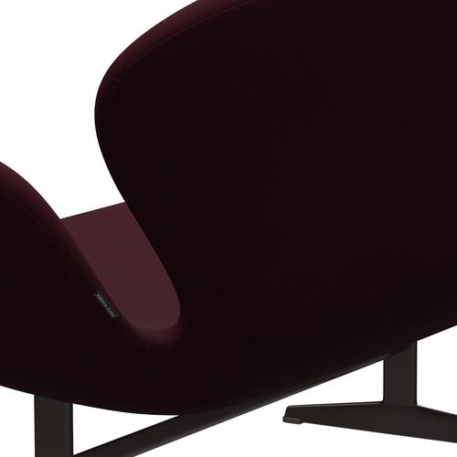 Fritz Hansen Svan soffa 2-personers, brun brons/komfort lila/mörkröd