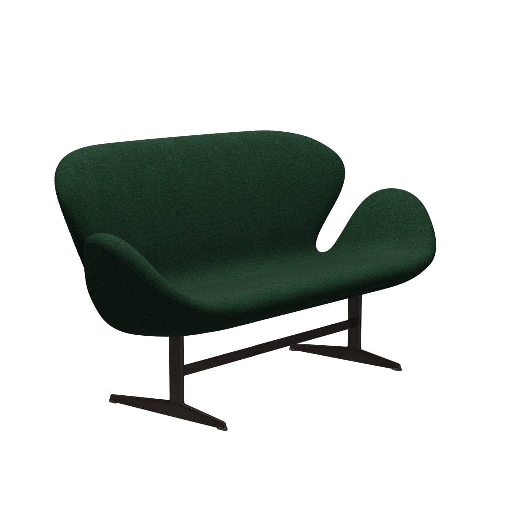 Fritz Hansen Svan soffa 2-personers, brun brons/divina melange mörk varm grön