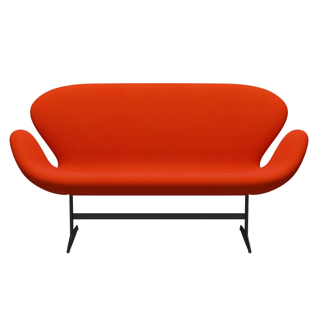 Fritz Hansen Svan soffa 2-personers, brun brons/divina orange/röd