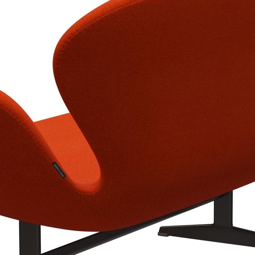 Fritz Hansen Svan soffa 2-personers, brun brons/hallingdal röd/orange