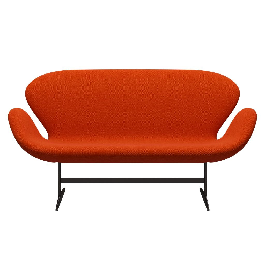 Fritz Hansen Svan soffa 2-personers, brun brons/hallingdal röd/orange