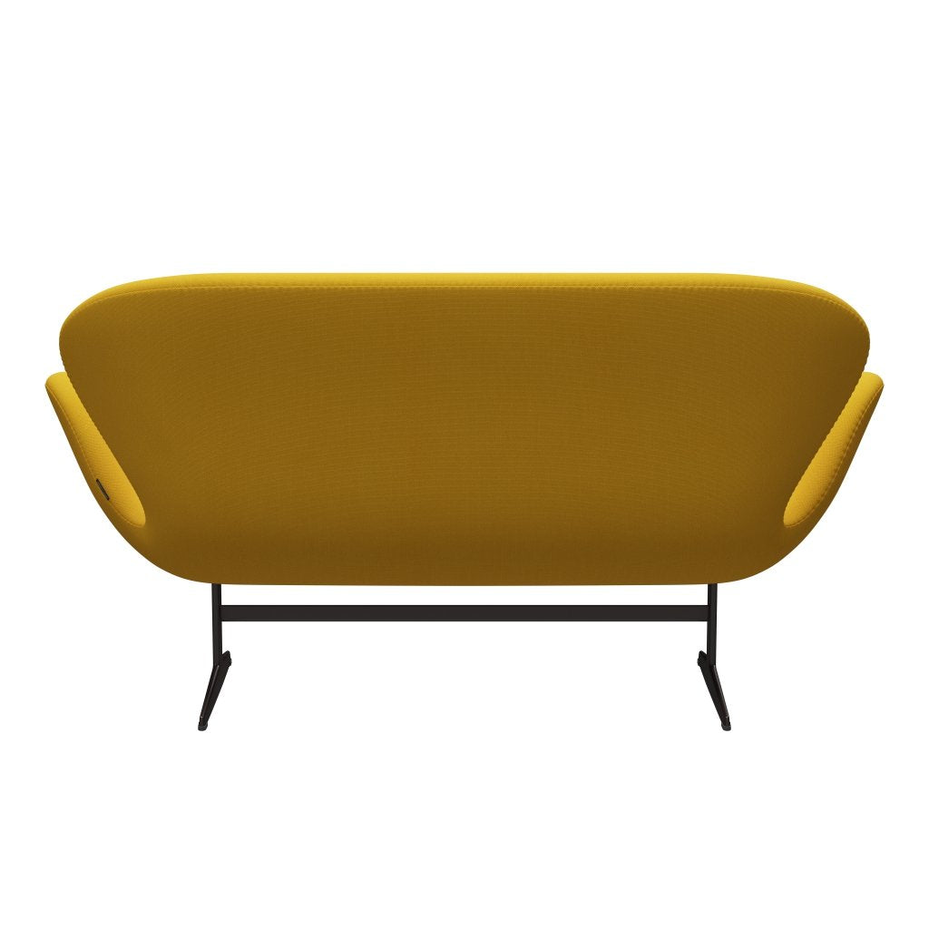 Fritz Hansen Svan soffa 2-personers, brun brons/stålcut gul