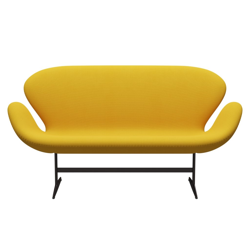 Fritz Hansen Svan soffa 2-personers, brun brons/stålcut gul
