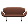 Fritz Hansen Svan soffa 2-personers, brun brons/stålcut medium brun