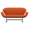 Fritz Hansen Svan soffa 2-personers, brun brons/steelcut mörk orange