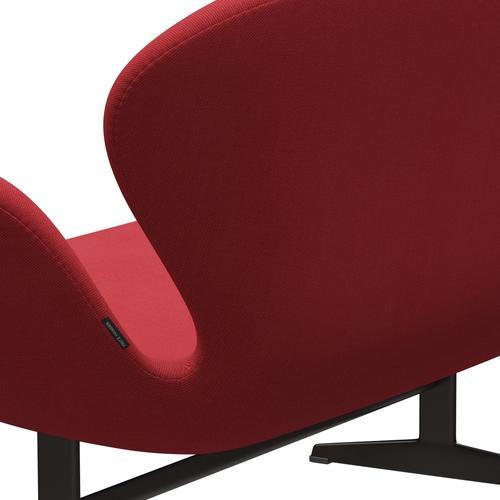 Fritz Hansen Svan soffa 2-personers, brun brons/stålcuttrio röd
