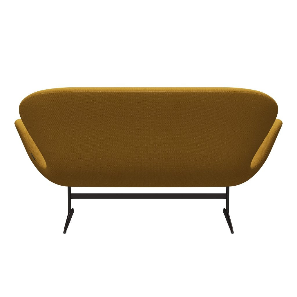 Fritz Hansen Svan soffa 2-personers, brun brons/stålcut trio senap (senap)