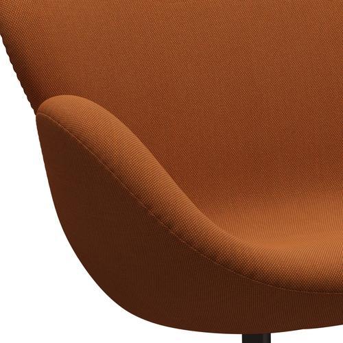 Fritz Hansen Svan soffa 2-personers, brun brons/stålcut trio bränd orange