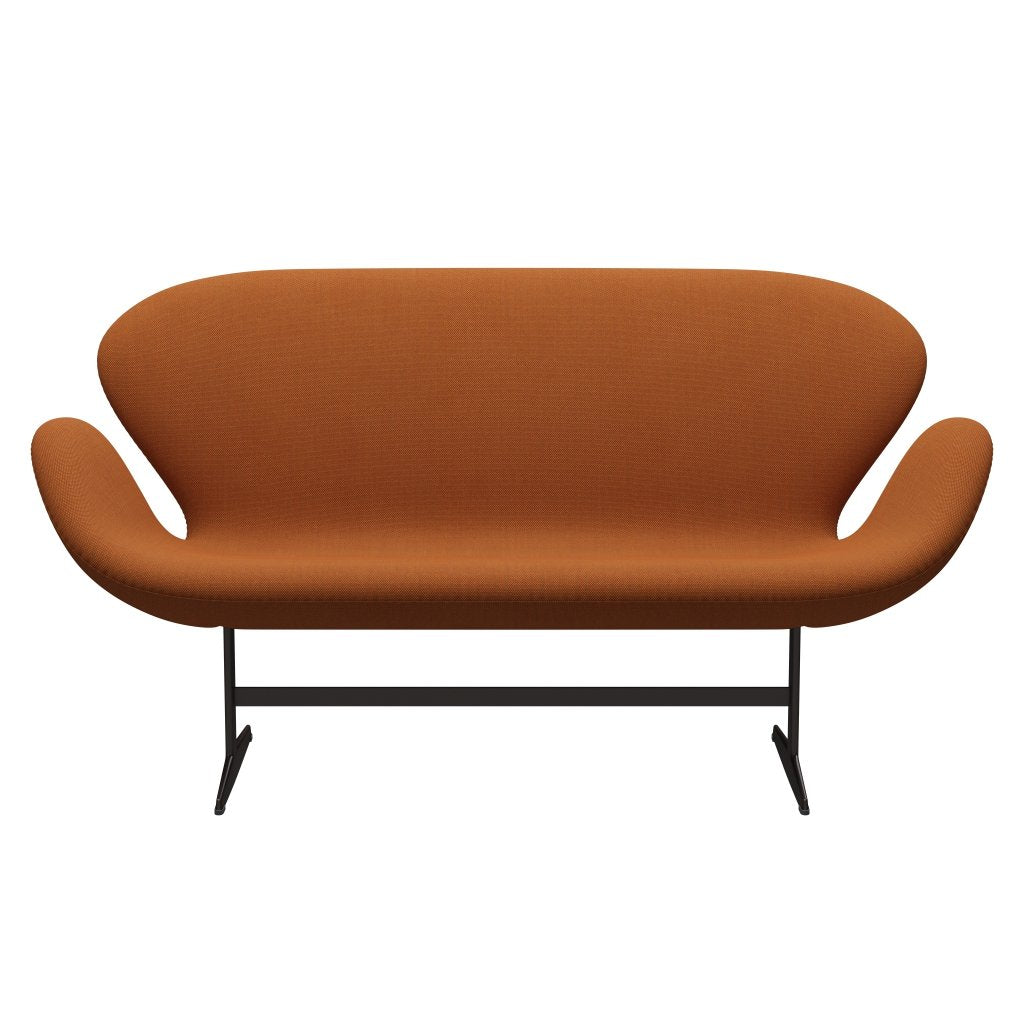 Fritz Hansen Svan soffa 2-personers, brun brons/stålcut trio bränd orange