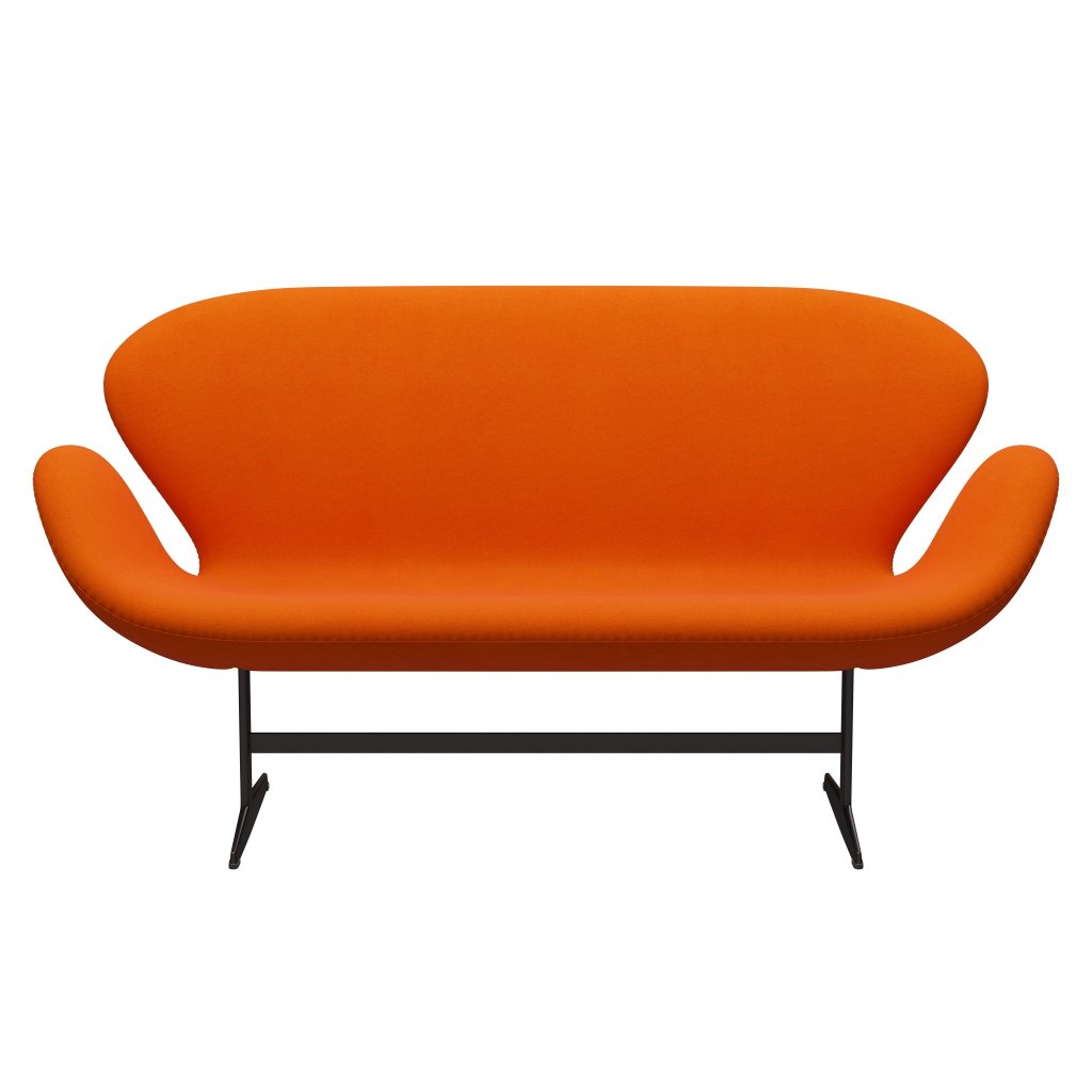 Fritz Hansen Svan soffa 2-personers, brun brons/tonus klar orange