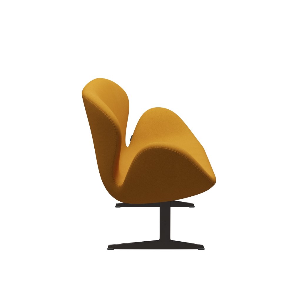 Fritz Hansen Svan soffa 2-personers, brun brons/tonus varm gul