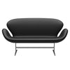 Fritz Hansen Svan soffa 2-person, satin polerad aluminium/aura svart