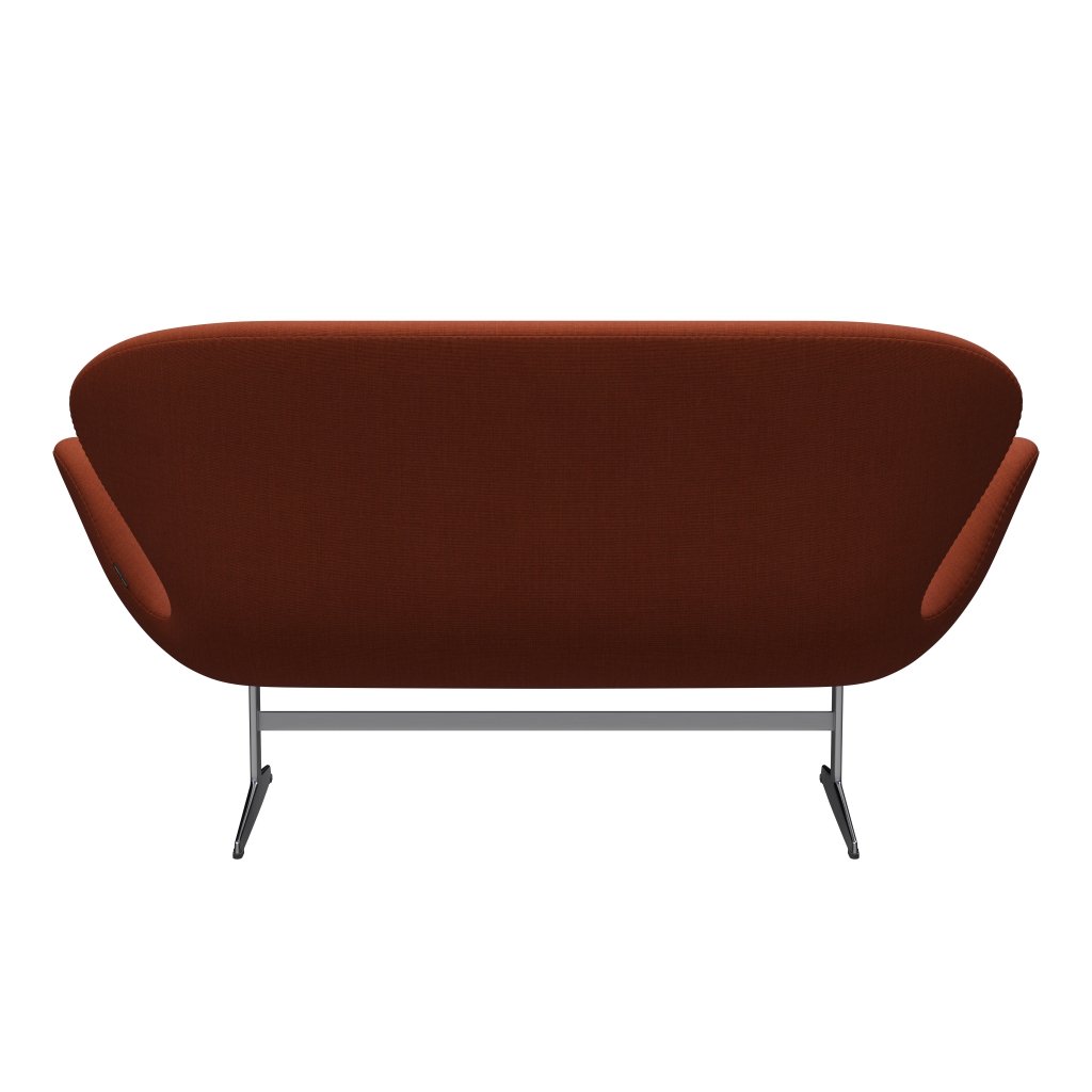 Fritz Hansen Svan soffa 2-sits, satin polerad aluminium/duk brunrosa