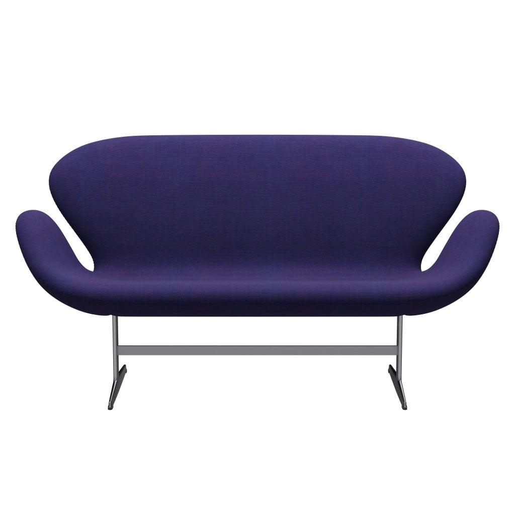 Fritz Hansen Svan soffa 2-person, satin polerad aluminium/duk eklektisk blå
