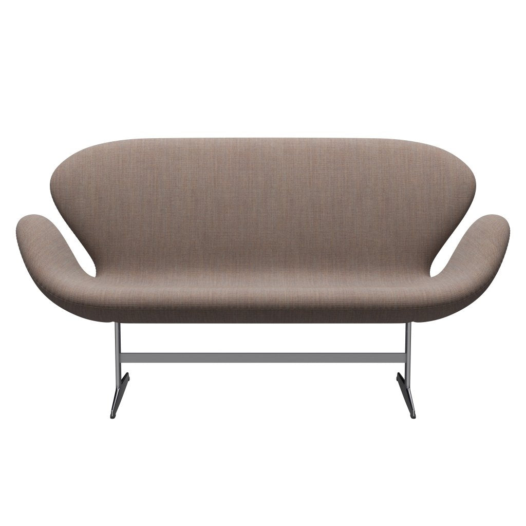 Fritz Hansen Svan soffa 2-sits, satin polerad aluminium/duk grå sand