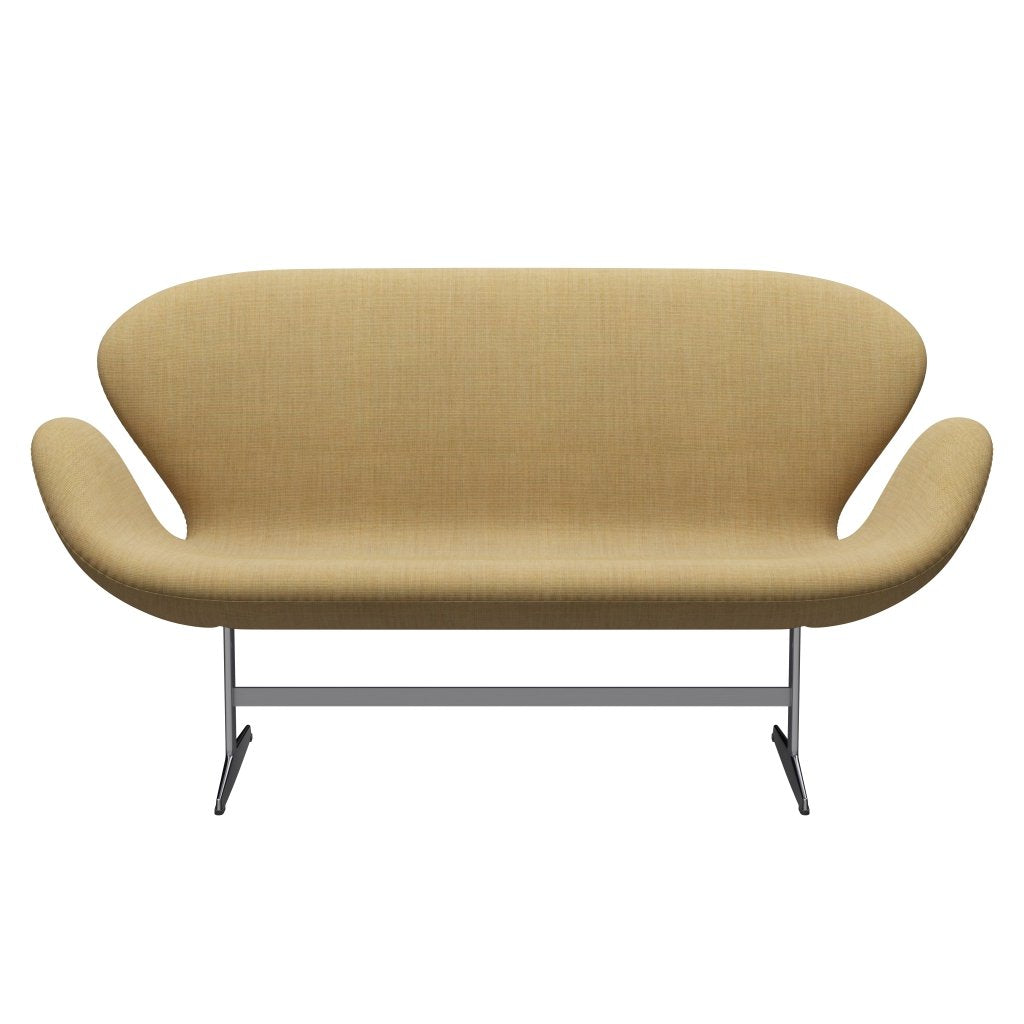 Fritz Hansen Svan soffa 2-sits, satin polerad aluminium/duk lätt beige