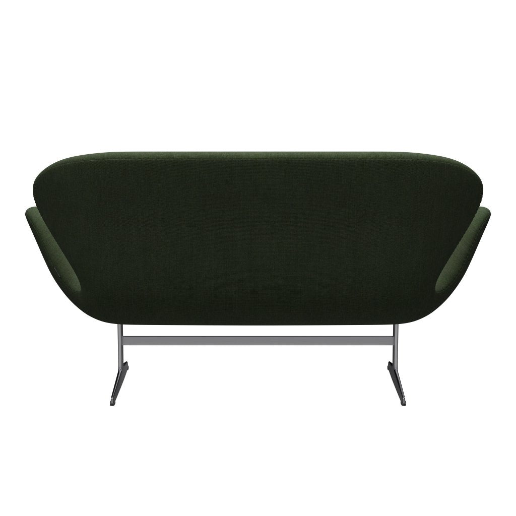 Fritz Hansen Svan soffa 2-sits, satin polerad aluminium/duk ljusgrön/blå