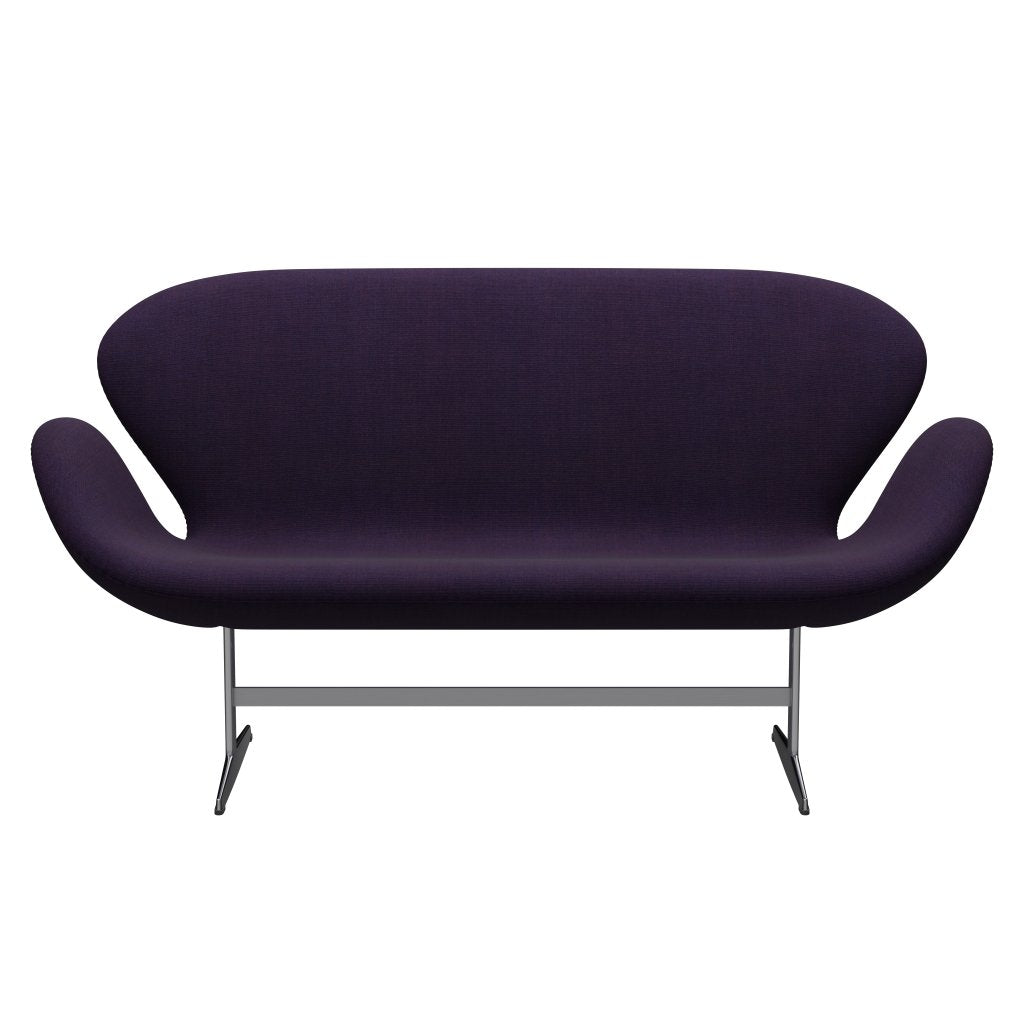 Fritz Hansen Svan soffa 2-sits, satin polerad aluminium/duk marinblå