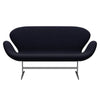 Fritz Hansen Svan soffa 2-sits, satin polerad aluminium/duk midnatt blå