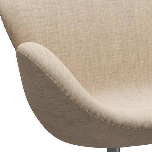 Fritz Hansen Svan soffa 2-sits, satin polerad aluminium/duk lätt sand